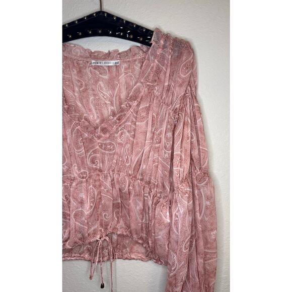 Saints + Secrets Sheer Pink Long Sleeve Top sz M - Picture 3 of 6